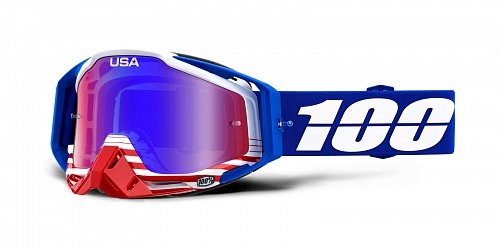 brýle RACECRAFT ANTHEM, 100% - USA (modro/červené zrcadlové plexi)